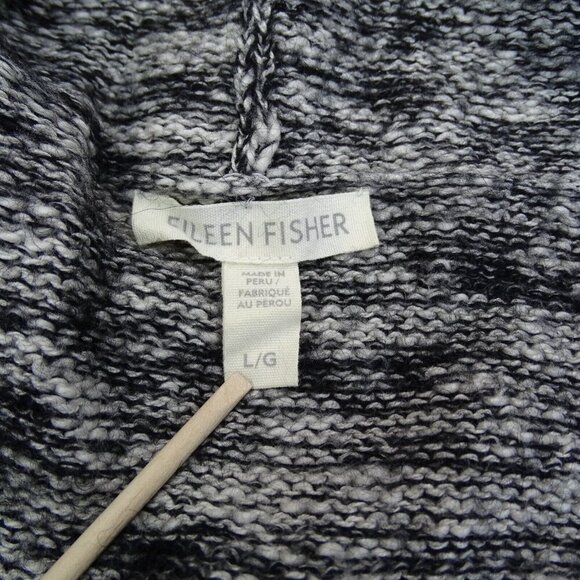Eileen Fisher Women’s Gray‎ Sz L Baby Alpaca Open Cardigan Sweater Knit Jacket - Picture 4 of 7